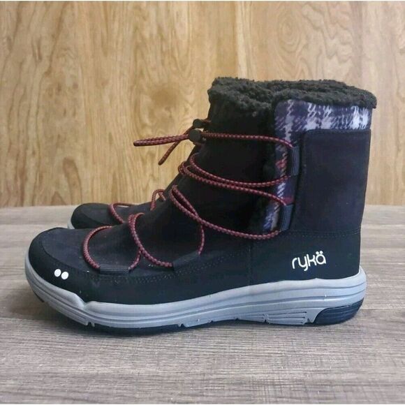 Ryka Alyssa Water Resistant Soft Faux Fur Ankle Boots Womens Size 7.5 Black - Picture 4 of 12